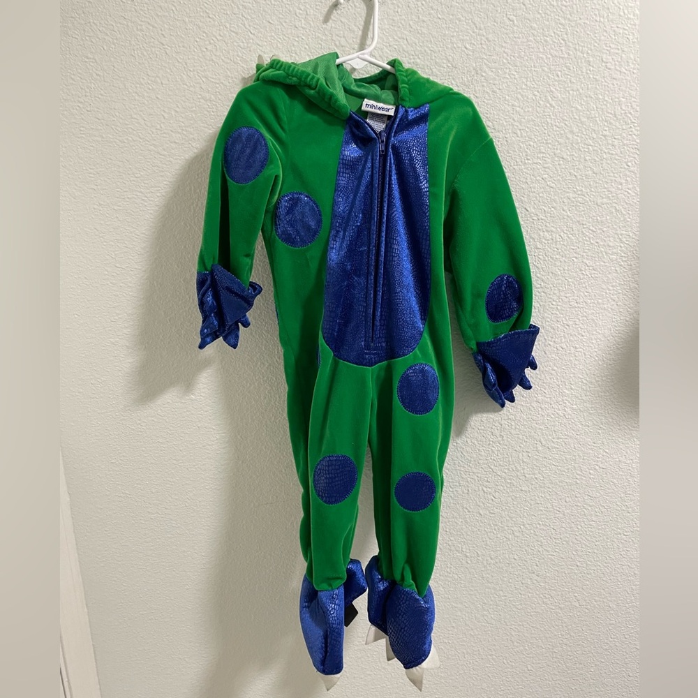 Green and Blue Dinosaur Costume for Kids